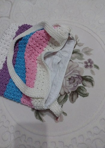Beden Pastel Renkli Örgü Kol Çantası