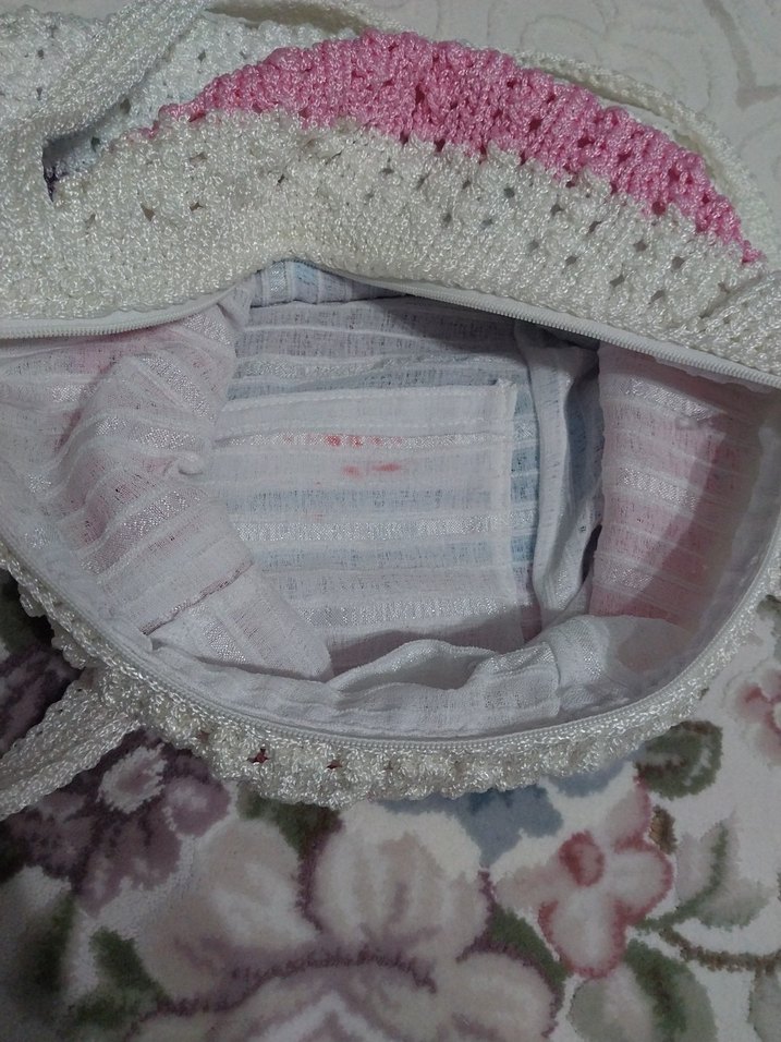 Pastel Renkli Örgü Kol Çantası - Görsel 5