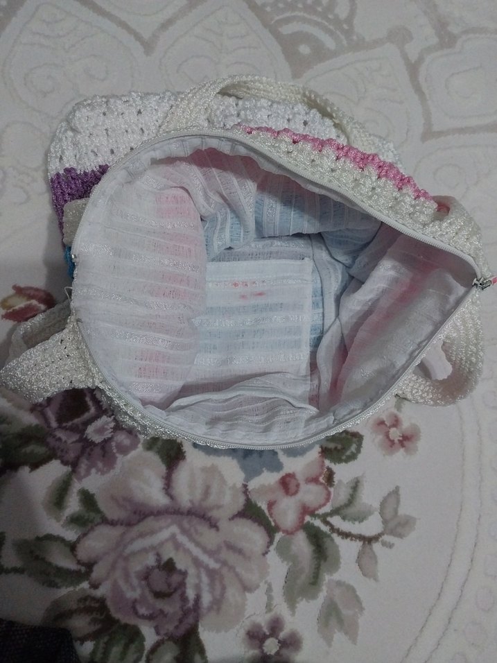 Pastel Renkli Örgü Kol Çantası - Görsel 4