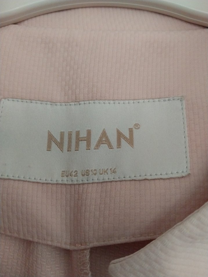 Pudra rengi Kadın pardesü - Görsel 3