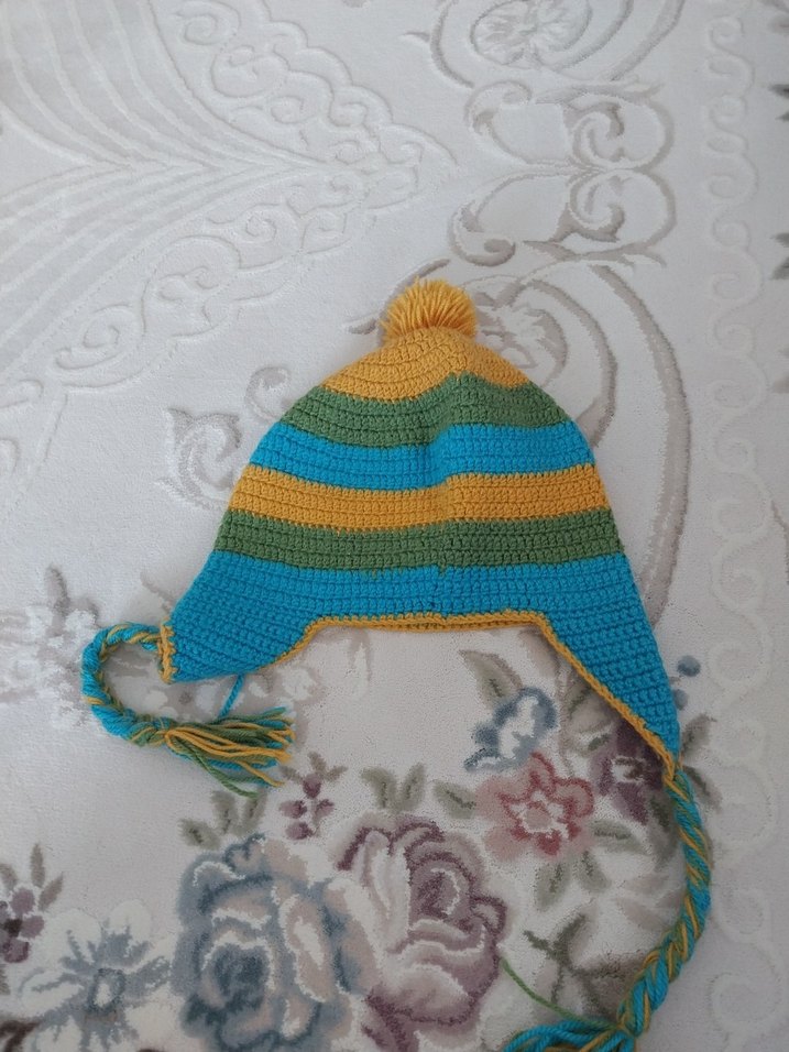 Renkli Nakışlı Örgü Erkek Bere - Görsel 2