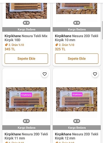 Inglot Gerçek insan saçından orjinal ipek kirpik 20D