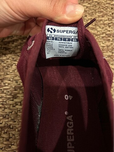 40 Beden bordo Renk Superga spor ayakkabı 40 numara