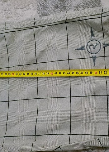 38 Beden gri Renk Düğmeli Gri Kareli Erkek Bermuda Şort