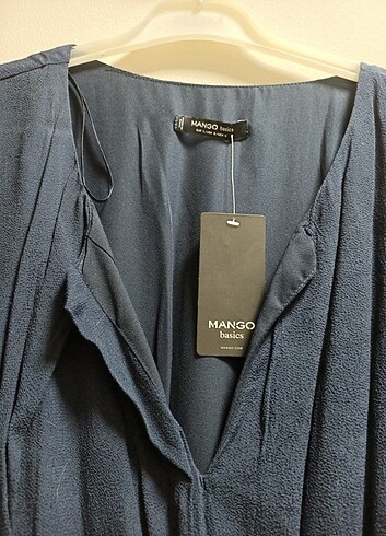 l Beden mavi Renk Mango Elbise