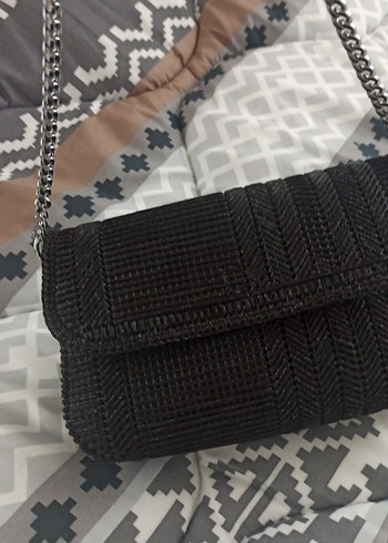 Bohem Yılan Desenli Tokalı Siyah Kadın Çanta - Görsel 2