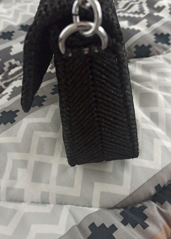 Bohem Yılan Desenli Tokalı Siyah Kadın Çanta - Görsel 7