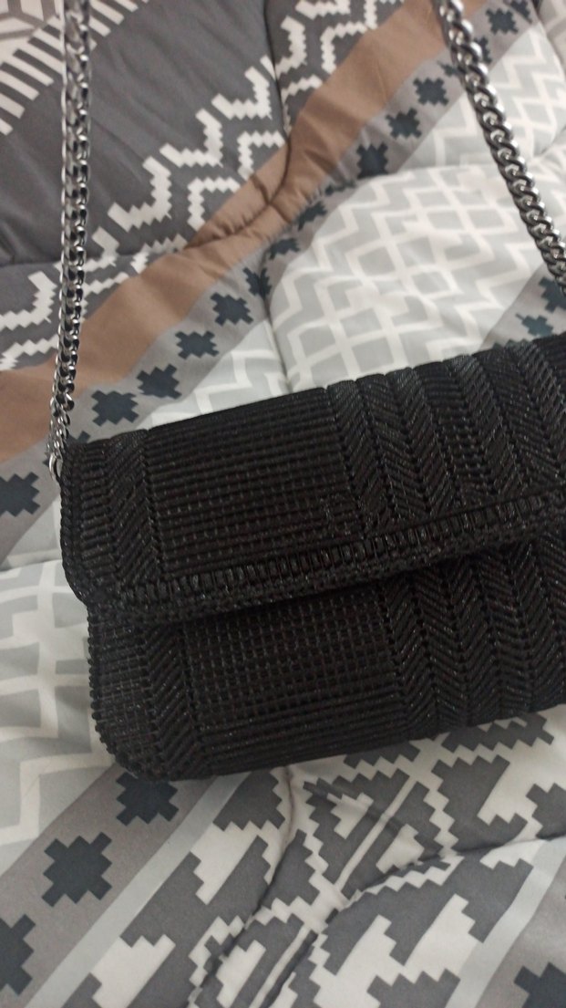 Bohem Yılan Desenli Tokalı Siyah Kadın Çanta - Görsel 2