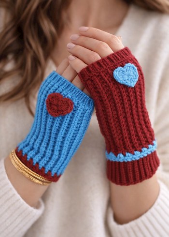 Renkli Örgü Kadın Eldivenleri - Görsel 4