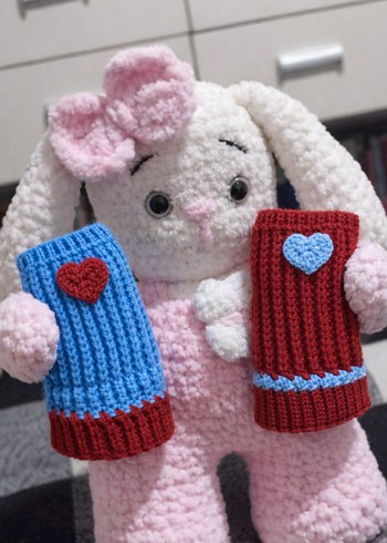 Renkli Örgü Kadın Eldivenleri - Görsel 3