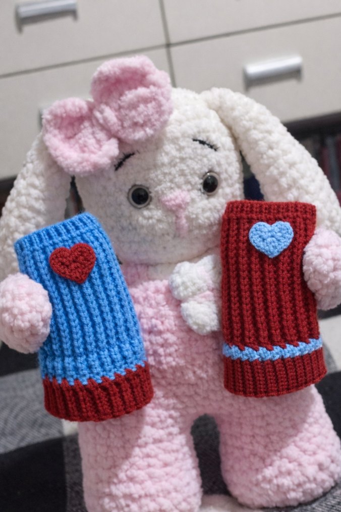 Renkli Örgü Kadın Eldivenleri - Görsel 3