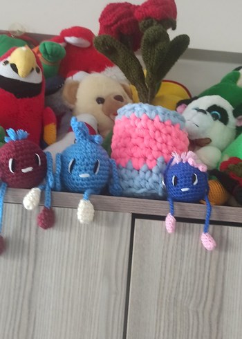 Renkli Örgü Kadın Anahtarlık Seti - Görsel 2