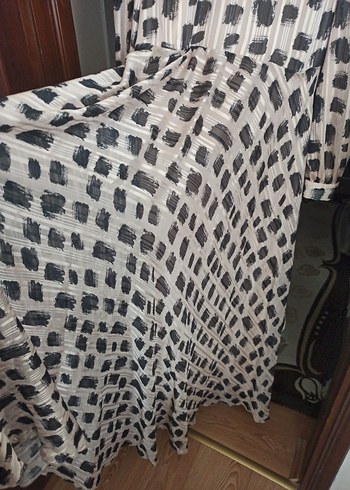 Bej Gri Piliseli Bağlamalı Kadın Uzun Elbise - Görsel 5