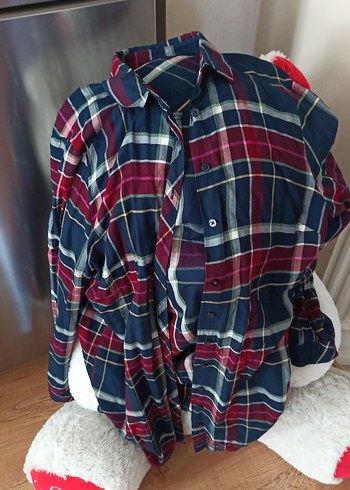 Bordo Kareli Pamuklu Uzun Kollu Gömlek - Görsel 5