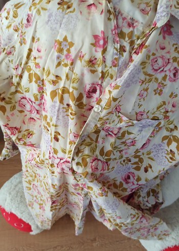 Çiçek Desenli Bol Kesim  Gömlek - Görsel 6