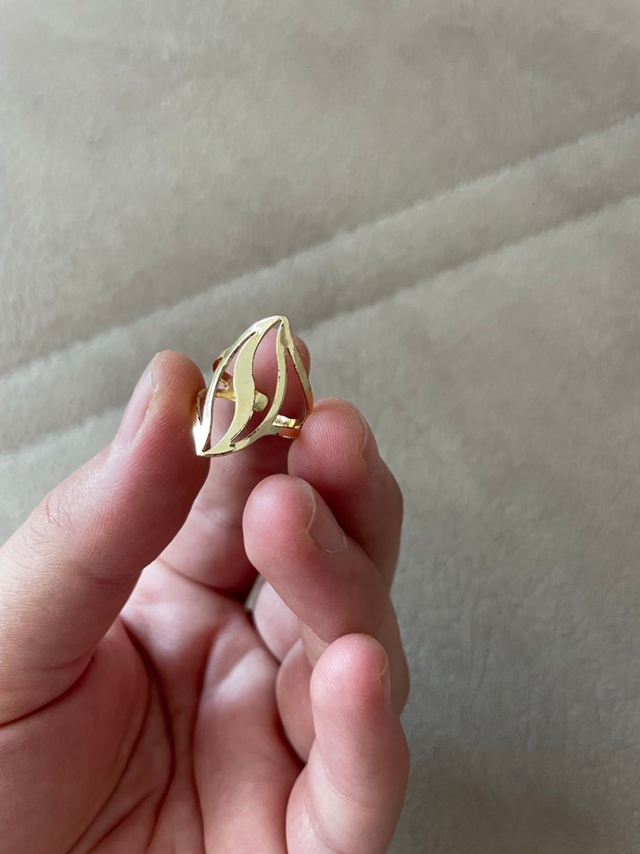 Diger Zincir Detaylı Minimalist Altın Yüzük - Görsel 2