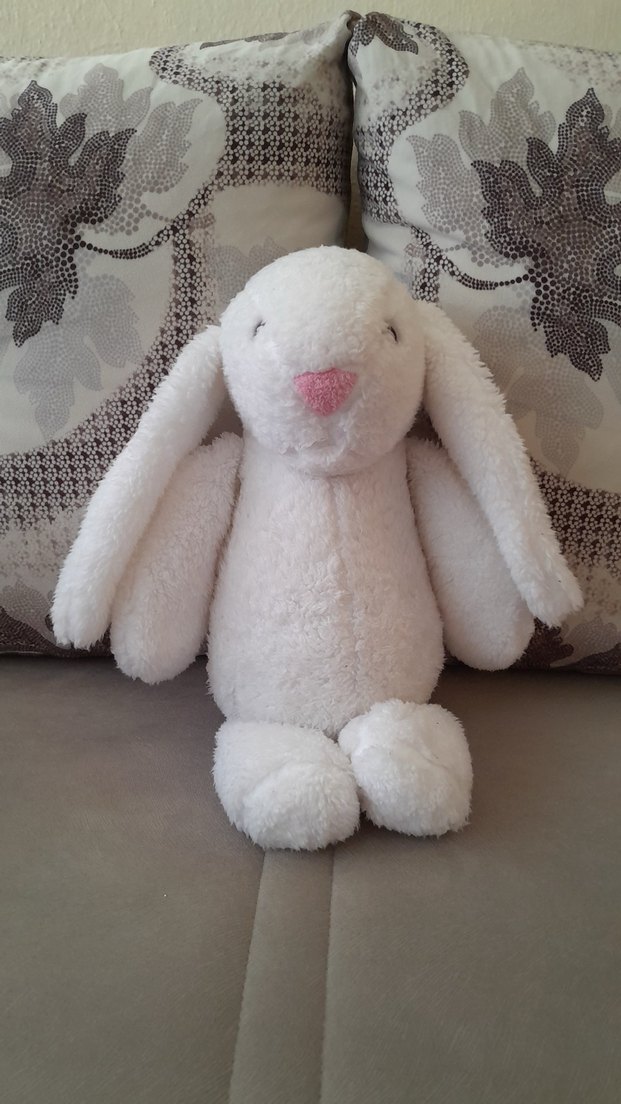 Beyaz Peluş Tavşan Oyuncak - Görsel 3