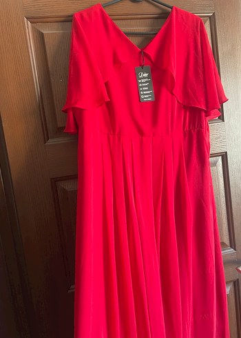 Kırmızı Uzun Hamile Abiye Elbise - Görsel 7