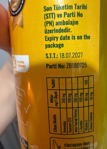 Zühre ana ödem atıcı ananas surubuSon Kullanma Tarihi 18.07.2027