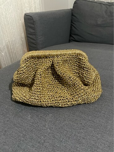 gold burslu clutch çanta