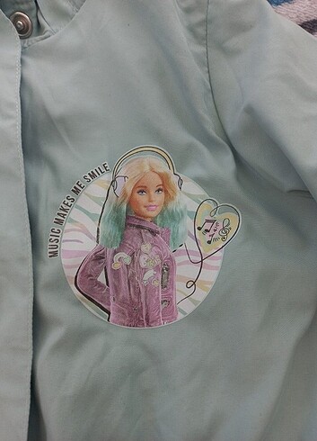 10 Yaş Beden turkuaz Renk Barbie Mont