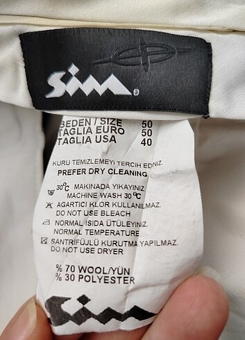 xl Beden gri Renk Sim marka erkek pantolon (50 beden)