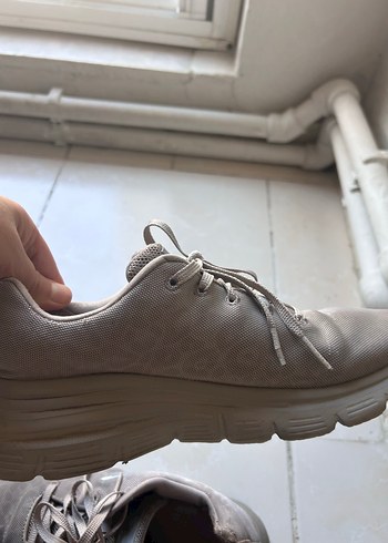 Bej Gri Kadın  Topuklu Spor Ayakkabı - Görsel 5