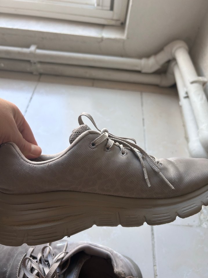 Bej Gri Kadın  Topuklu Spor Ayakkabı - Görsel 5