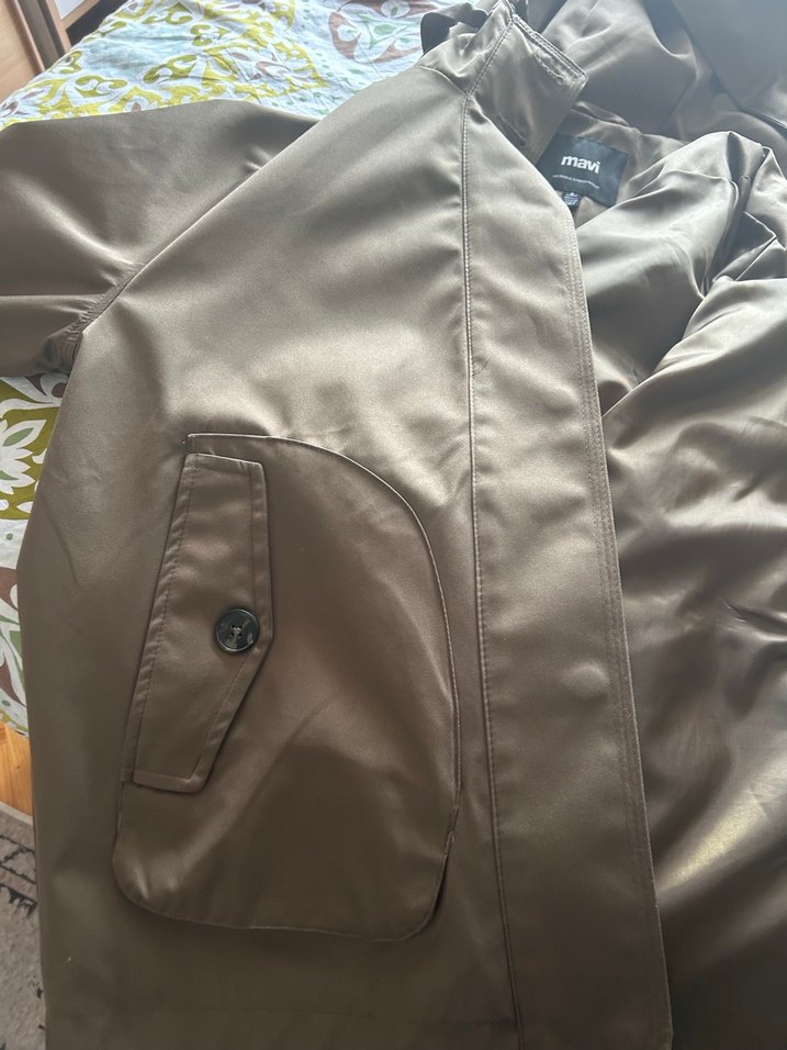 Mavi Düğmeli  Midi Ceket - Görsel 3