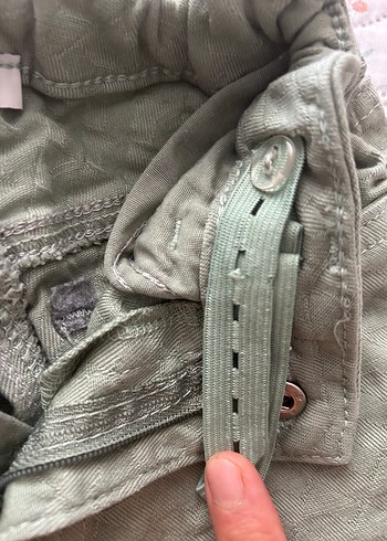 3 adet beli lastikli Gri Mavi Midi Kot Pantolon - Görsel 9