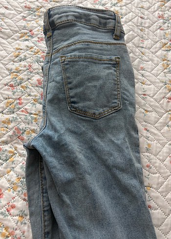 3 adet beli lastikli Gri Mavi Midi Kot Pantolon - Görsel 4