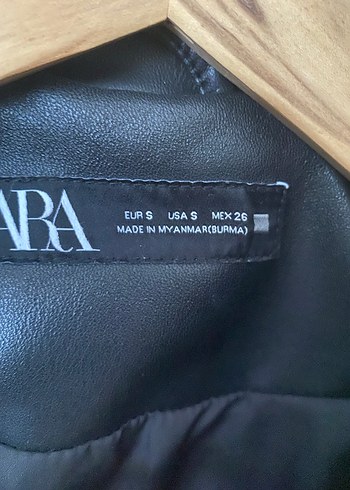 s Beden siyah Renk Zara deri çeker