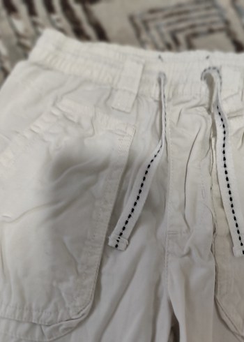 erkek cocuk Keten Midi Bol Kesim Pantolon - Görsel 3