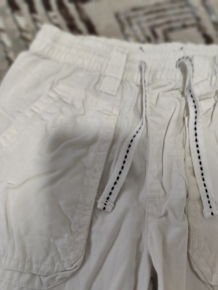 erkek cocuk Keten Midi Bol Kesim Pantolon - Görsel 3