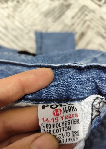 Mavi Düğmeli Bol Kesim Erkek Denim Pantolon - Görsel 3