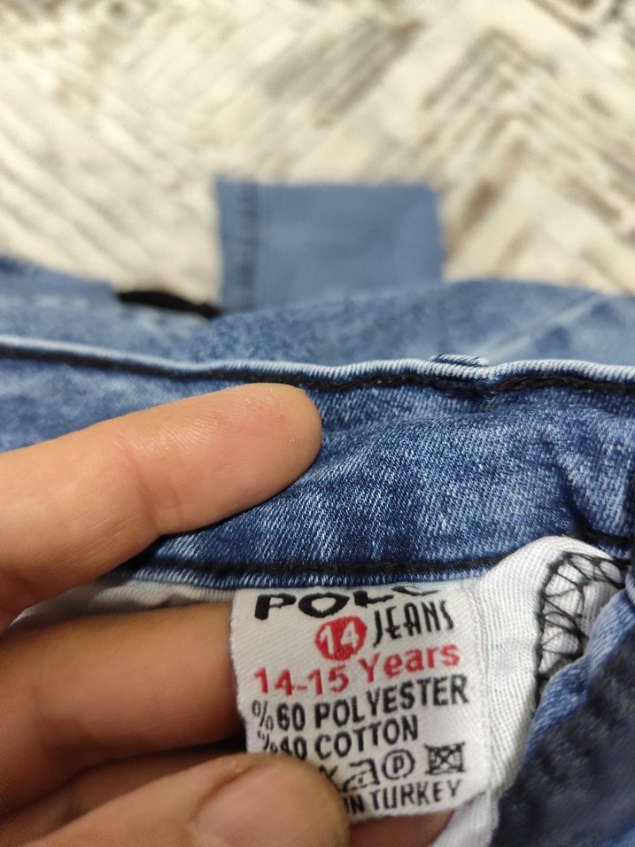Mavi Düğmeli Bol Kesim Erkek Denim Pantolon - Görsel 3