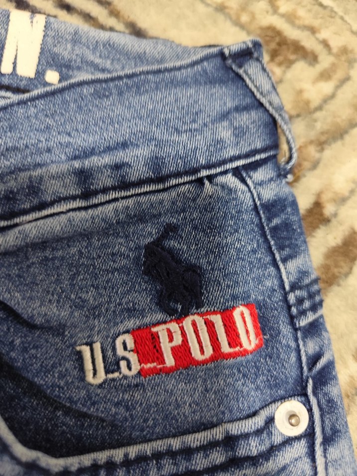 Mavi Düğmeli Bol Kesim Erkek Denim Pantolon - Görsel 2