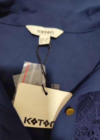 Düğmeli Lacivert Bohem Kadın Gömlek - Görsel 3