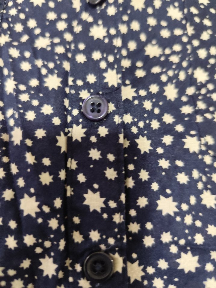Bohem Kısa Kollu Düğmeli Lacivert Gömlek - Görsel 3
