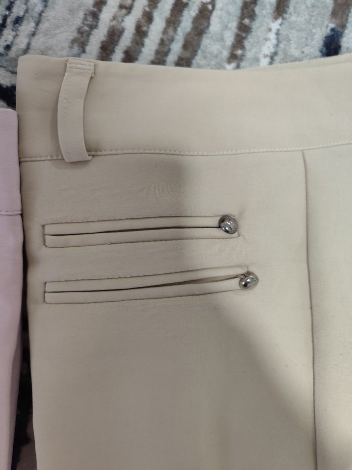 Bej Midi Kadın Kumaş Pantolon - Görsel 3