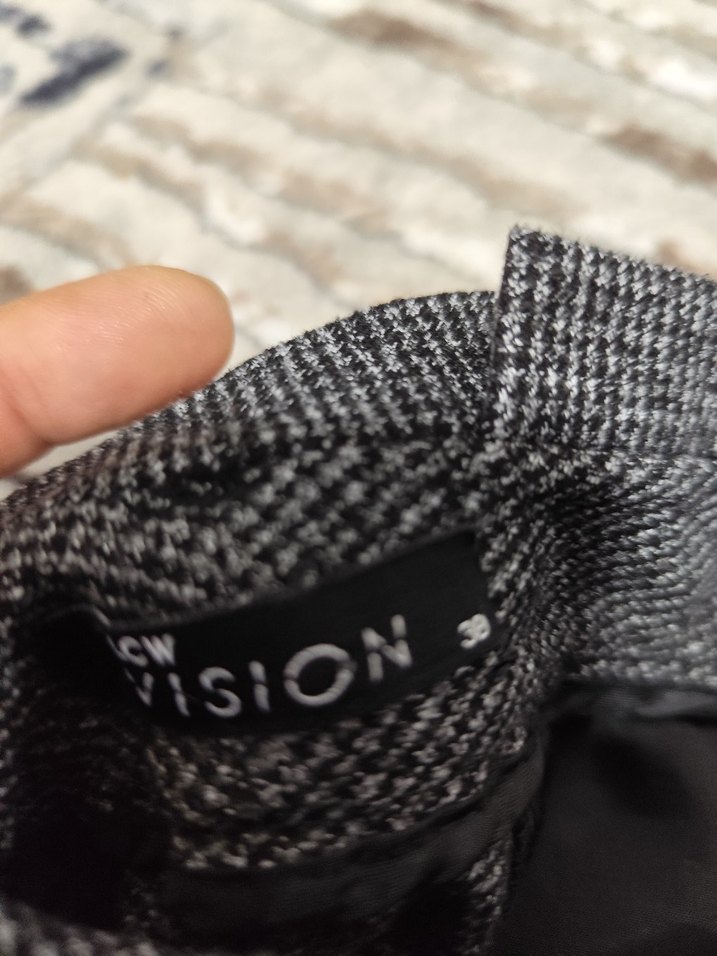 Gri Kadın Kumaş Pantolon,  Midi Boy - Görsel 2