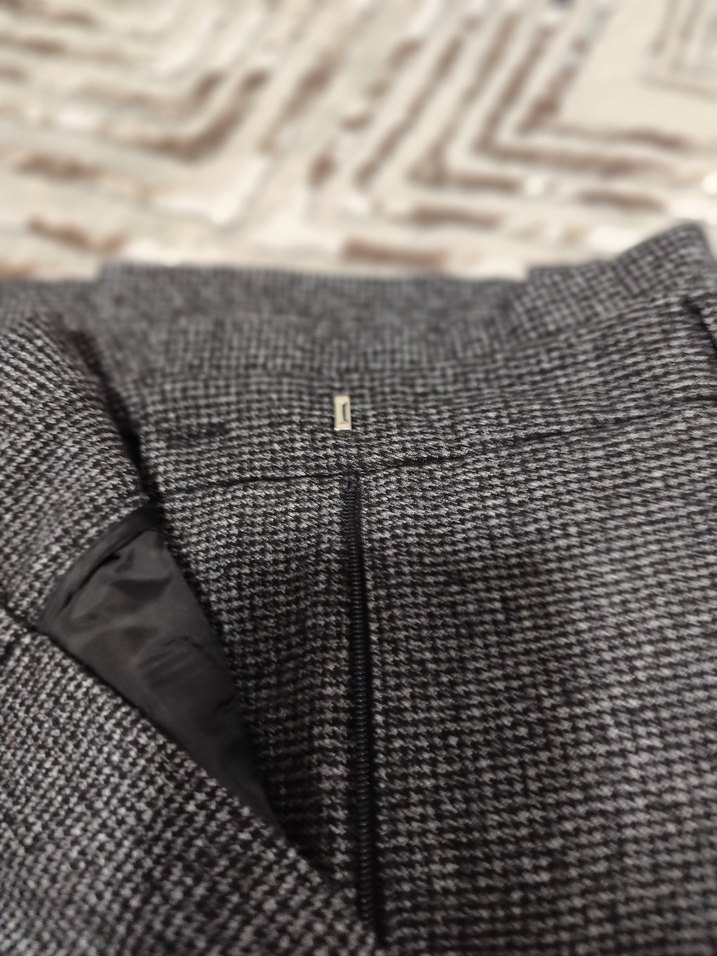 Gri Kadın Kumaş Pantolon,  Midi Boy - Görsel 4