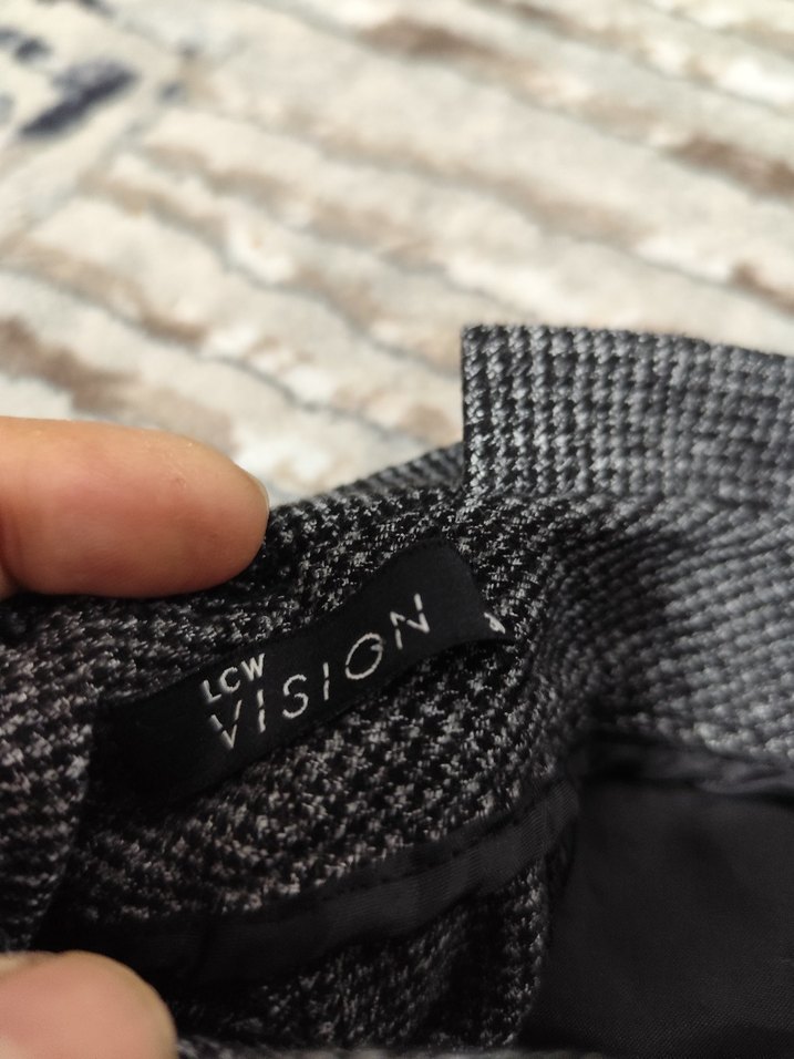 Gri Kadın Kumaş Pantolon,  Midi Boy - Görsel 3