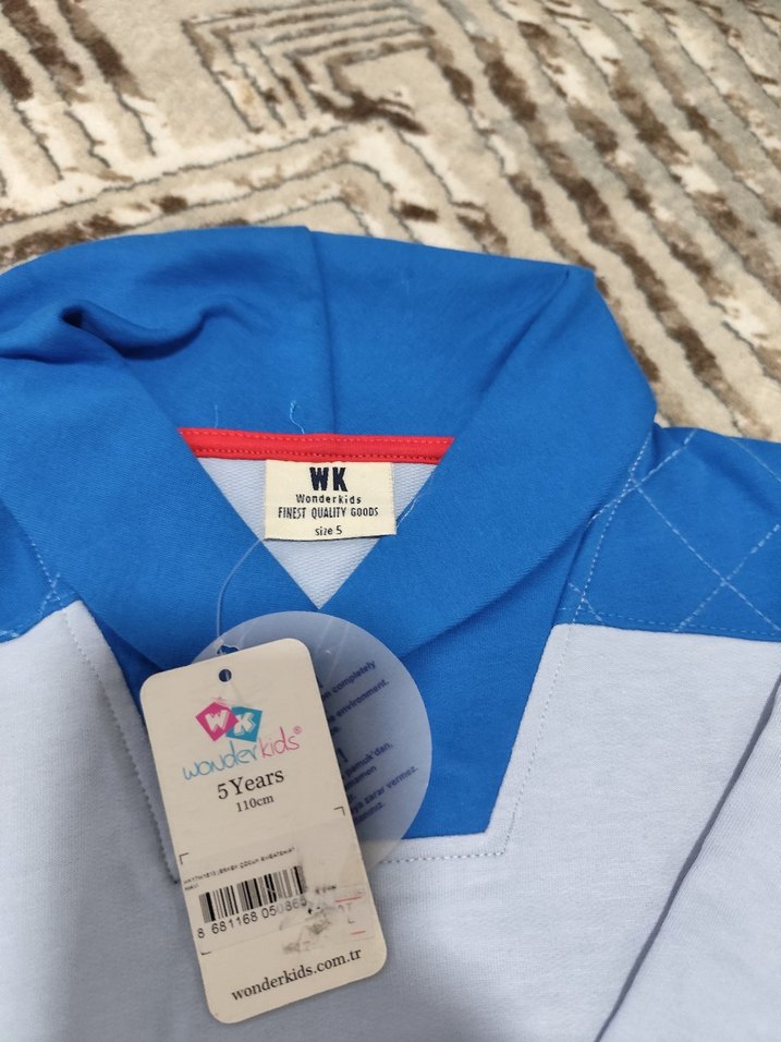 Mavi Yaka Detaylı Erkek Sweatshirt - Görsel 3