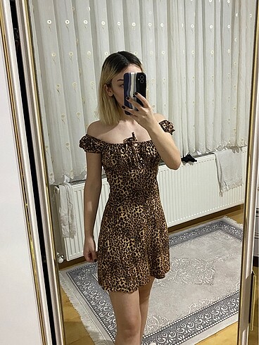 Zara Zara leopar kısa elbise