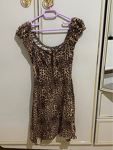 s Beden çeşitli Renk Zara leopar kısa elbise
