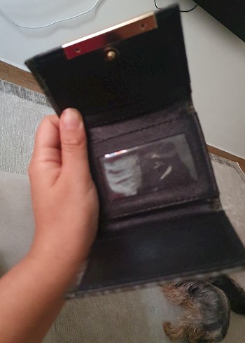 Beden gri Renk Diger Gri Baskılı Deri Fermuarlı Kadın Cüzdan