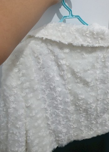 Beyaz Peluş ceket - Görsel 2