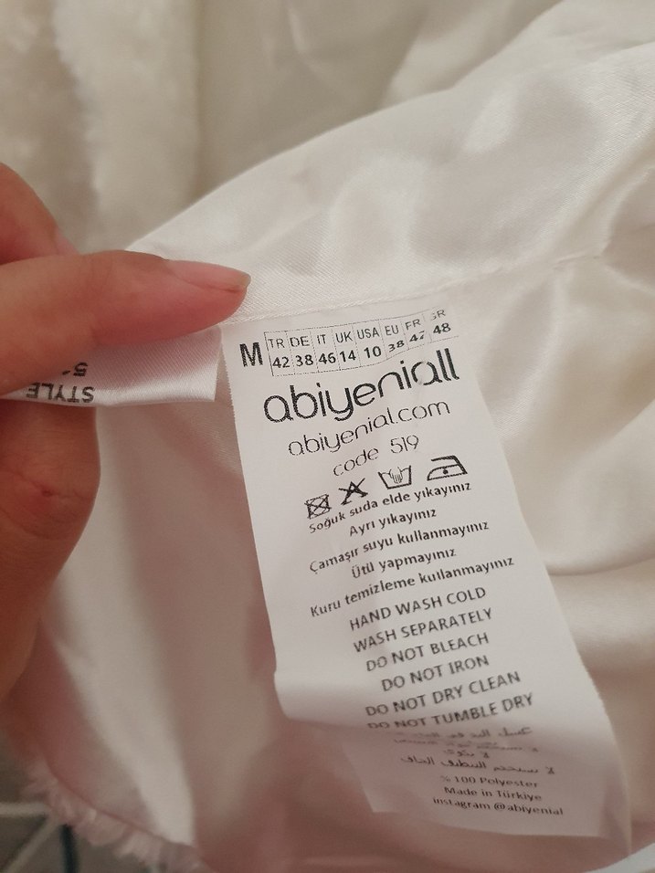 Beyaz Peluş ceket - Görsel 4