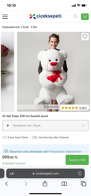 Peluş ayı 100 cm